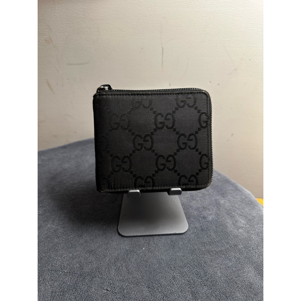 Gucci Black Nylon Monogram Compact Zip - Picture 3 of 13